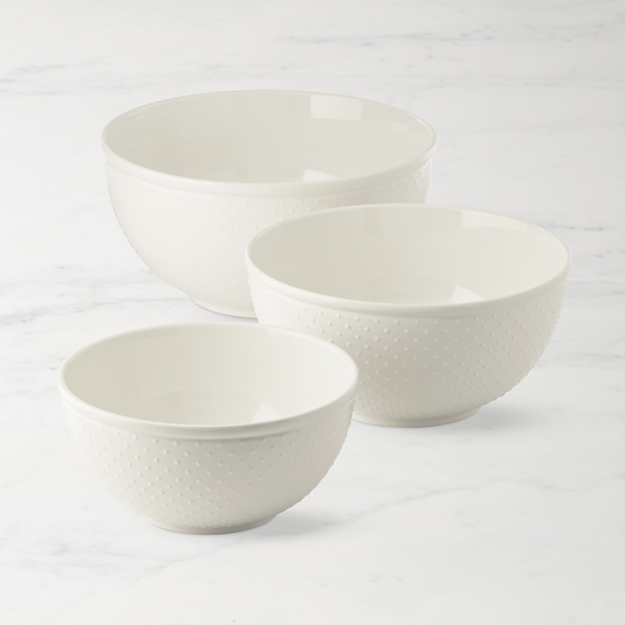 wedding registry ideas Swiss-dot ceramic bowls from Williams Sonoma